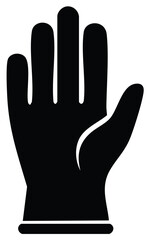 Fototapeta premium Black glove icon showing five open fingers and thumb
