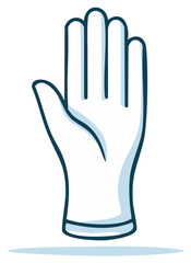 Obraz premium Outlined illustration of a stylized hand gesturing stop or high five.
