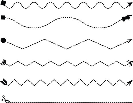 Dotted Arrow Lines Clipart Bundle &ndash; Decorative Dashed Path Vector Elements Set