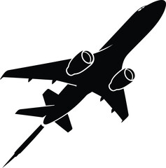 Commercial airplane flying through the sky