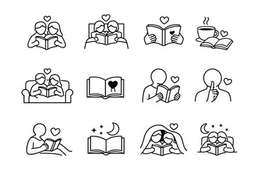 Reading and Books Line Icons Set