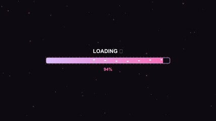 Loading animation shows progress with bubbles and sparkling effects for girls and women engaging in a digital experience