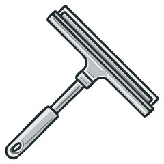Squeegee Tool Illustration, Window Cleaning Equipment, Squeegee for Glass Surfaces
