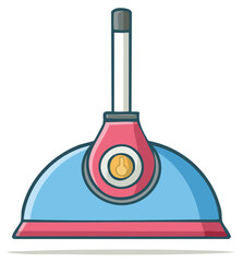 Vibrant cartoon plunger illustration for plumbing home repair and bathroom maintenance