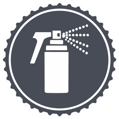 Spray Bottle Icon Isolated on Gray Decorative Medallion