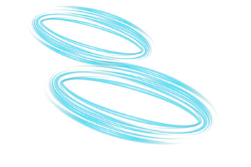 Naklejka premium Abstract Blue Circular Energy Rings Isolated on White Background