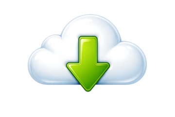 Modern Cloud Computing Symbol for Download and File Transfer