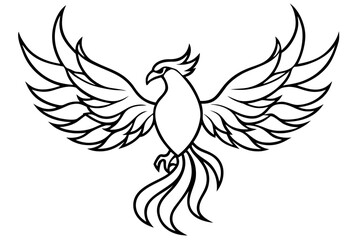Obraz premium Phoenix line art white background
