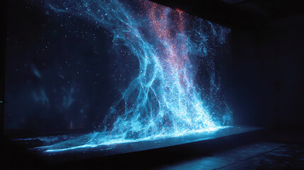 A holographic projection of a firewall for cybersecurity