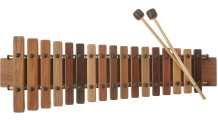 Xylophone with mallets musical instrument isolated on a transparent background