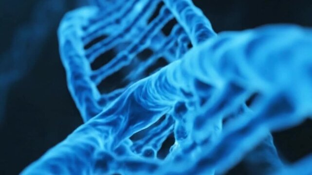 Blue DNA Double Helix Structure