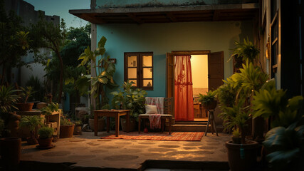 Tropical village house Courtyard