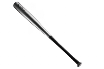 Black baseball bat sports equipment isolated on a transparent background