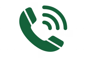 Green phone with signal waves phone signal waves communication isolated on a transparent background