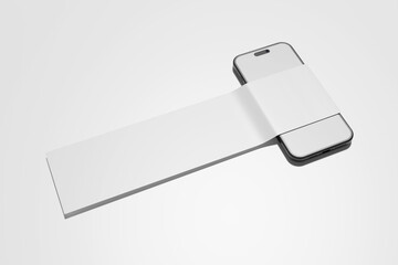 Social Media Carousel Mockup on Smartphone with Blank Folded Paper for Digital Branding Presentation