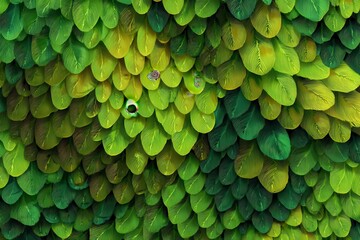 Vibrant green leaf pattern backdrop with layered foliage textures for design and decor