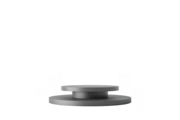 Gray spool with two round disks isolated isolated on a transparent background