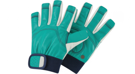 Teal leather gloves teal gloves isolated on a transparent background