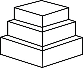 Stacked Cheese Blocks Silhouette Illustration Isolated on White Background