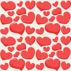 Seamless pattern of red hearts. Valentine's Day.