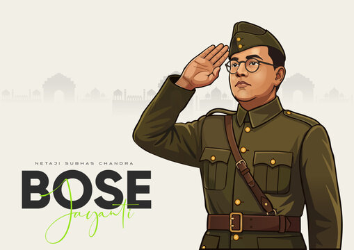 Subhas Chandra Bose Birth Anniversary Celebration Vector