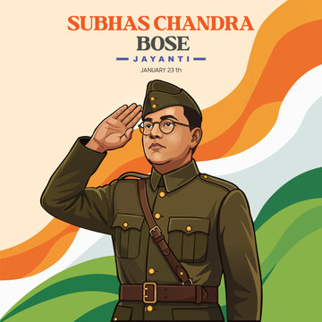 Netaji Subhas Chandra Bose Jayanti Tribute Vector Design