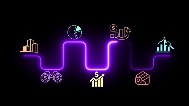 Economic, business outlook concept on the transparent background. Financial, business view or economic growth forecast for 2026. Motion graphics of business financial outlook . 4k video animation.