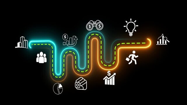 Economic, business outlook concept on the transparent background. Financial, business view or economic growth forecast for 2026. Motion graphics of business financial outlook . 4k video animation.