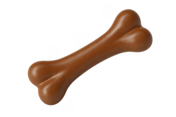 Brown dog bone treat isolated on a transparent background
