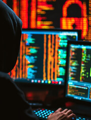 Employee facing cyber threat notification in modern office environment