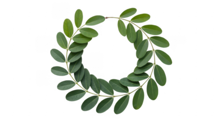 Green Leaf Wreath leaves nature isolated on a transparent background