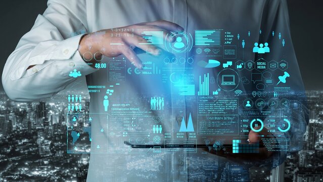 Connection network visualization showing global connection, network communication, digital connection analytic. Connect networks tool support real-time insight and improve connection system. Thunk - Powered by Adobe