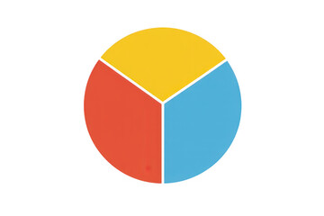 Colorful Pie Chart with Three Sections isolated on a transparent background