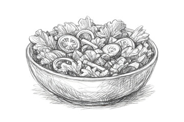 Obraz premium Bowl of Fresh Salad Illustration on a transparent background vector