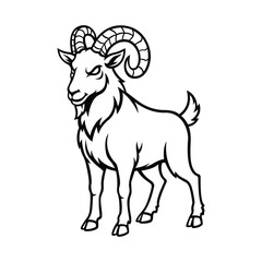 Obraz premium goat mascot logo vector design, illustration template modern style