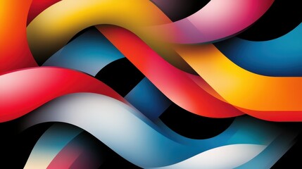 An eye-catching abstract image featuring vibrant waves in various colors such as red, yellow, and blue, creating a dynamic and modern visual effect against a dark backdrop.