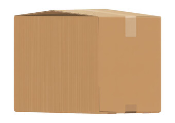 Brown cardboard box packaging shipping isolated on a transparent background