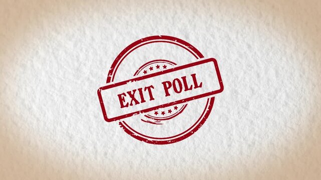 EXIT POLL stamp style word