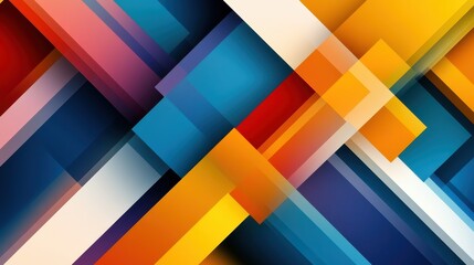An eye-catching abstract pattern featuring vibrant geometric shapes in multiple colors, creating a dynamic and engaging visual experience with depth and contrast.