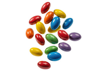Colorful jelly beans isolated candy isolated on a transparent background