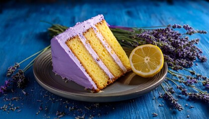 Lemon Lavender Cake Sliced Showing Moist Crumb And Lavender Buds Deliciousness Artisan Cake