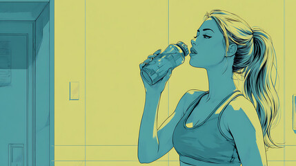 A woman enjoying her post workout refreshment (1)