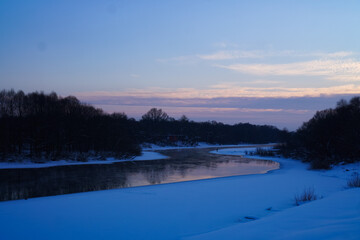 sunrise over the river