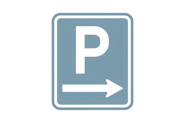 Fototapeta premium Parking Sign with Arrow parking symbol isolated on a transparent background