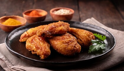 Traditional Indonesian Fried Chicken Breast Served With Spices
