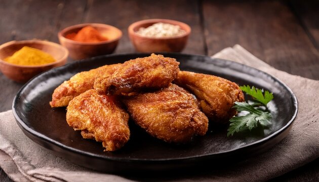 Traditional Indonesian Fried Chicken Breast Served With Spices