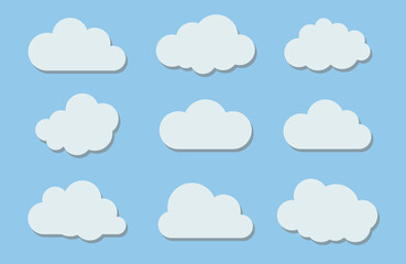 Fototapeta premium Big vector set of thirty-six white cloud shapes