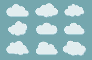 Obraz premium Big vector set of thirty-six white cloud shapes