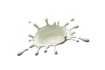 White Liquid Splash milk dynamic isolated on a transparent background