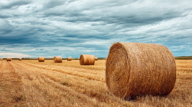 Collect straw bales from the field
